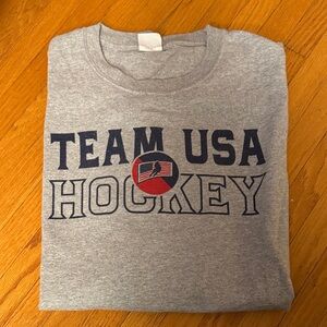 Source Unknown Gray Team USA Hockey Tee